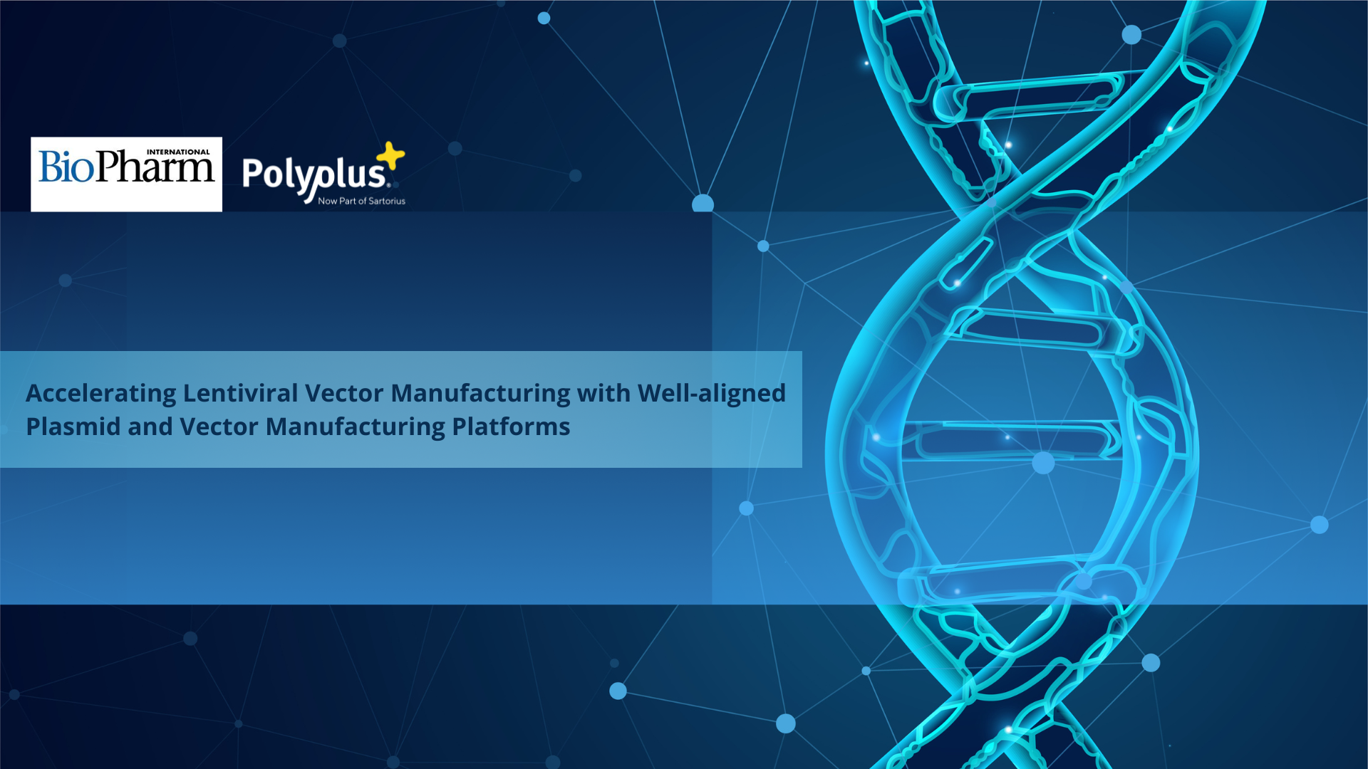 Accelerating Lentiviral Vector Manufacturing with Well-aligned Plasmid and Vector Manufacturing Platforms